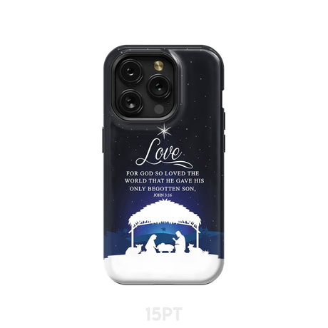 John 3:16 For God so loved the world Christmas phone case iPhone 15 Pro / Tough