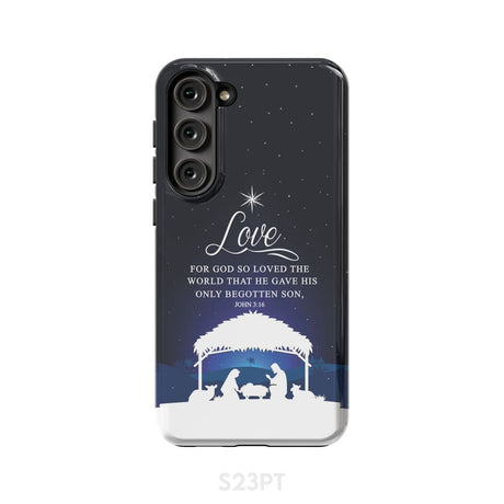 John 3:16 For God so loved the world Christmas phone case Samsung Galaxy S23 Plus / Tough