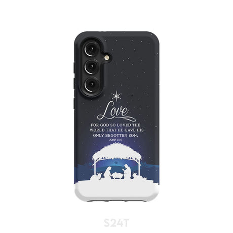 John 3:16 For God so loved the world Christmas phone case Samsung Galaxy S24 / Tough