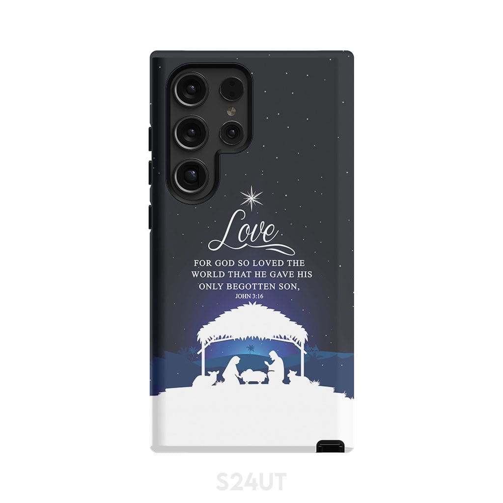 John 3:16 For God so loved the world Christmas phone case Samsung Galaxy S24 Ultra / Tough