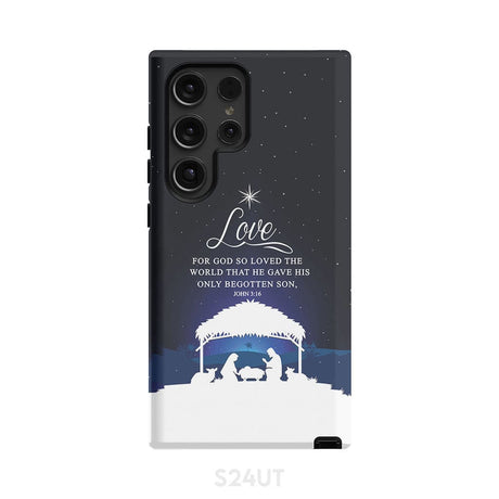 John 3:16 For God so loved the world Christmas phone case Samsung Galaxy S24 Ultra / Tough