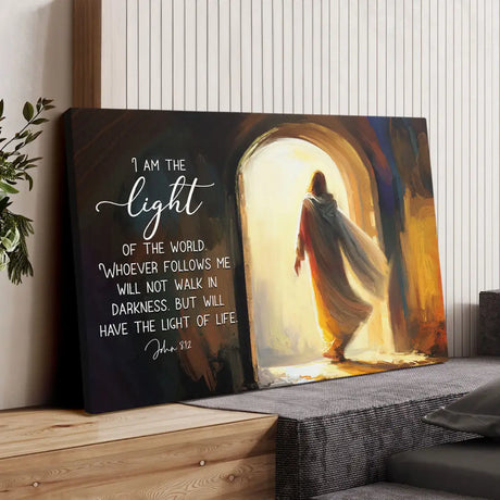 John 8:12 I Am The Light of The World Wall Art Canvas