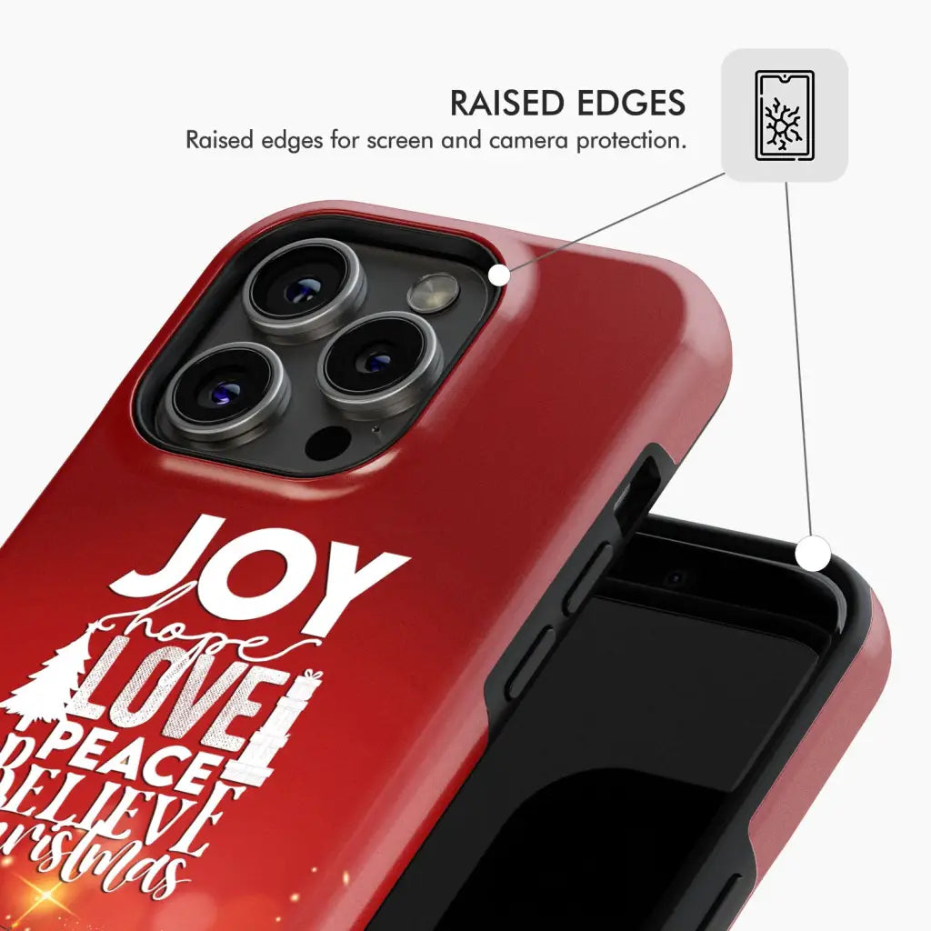 Joy hope love peace believe Christmas phone case