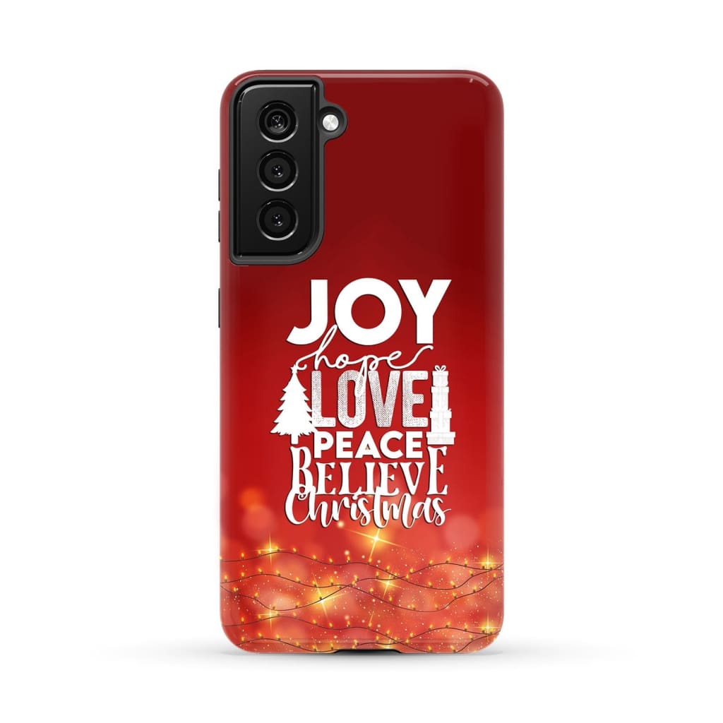 Joy hope love peace believe Christmas phone case Samsung Galaxy S21 (Not for FE) / Tough
