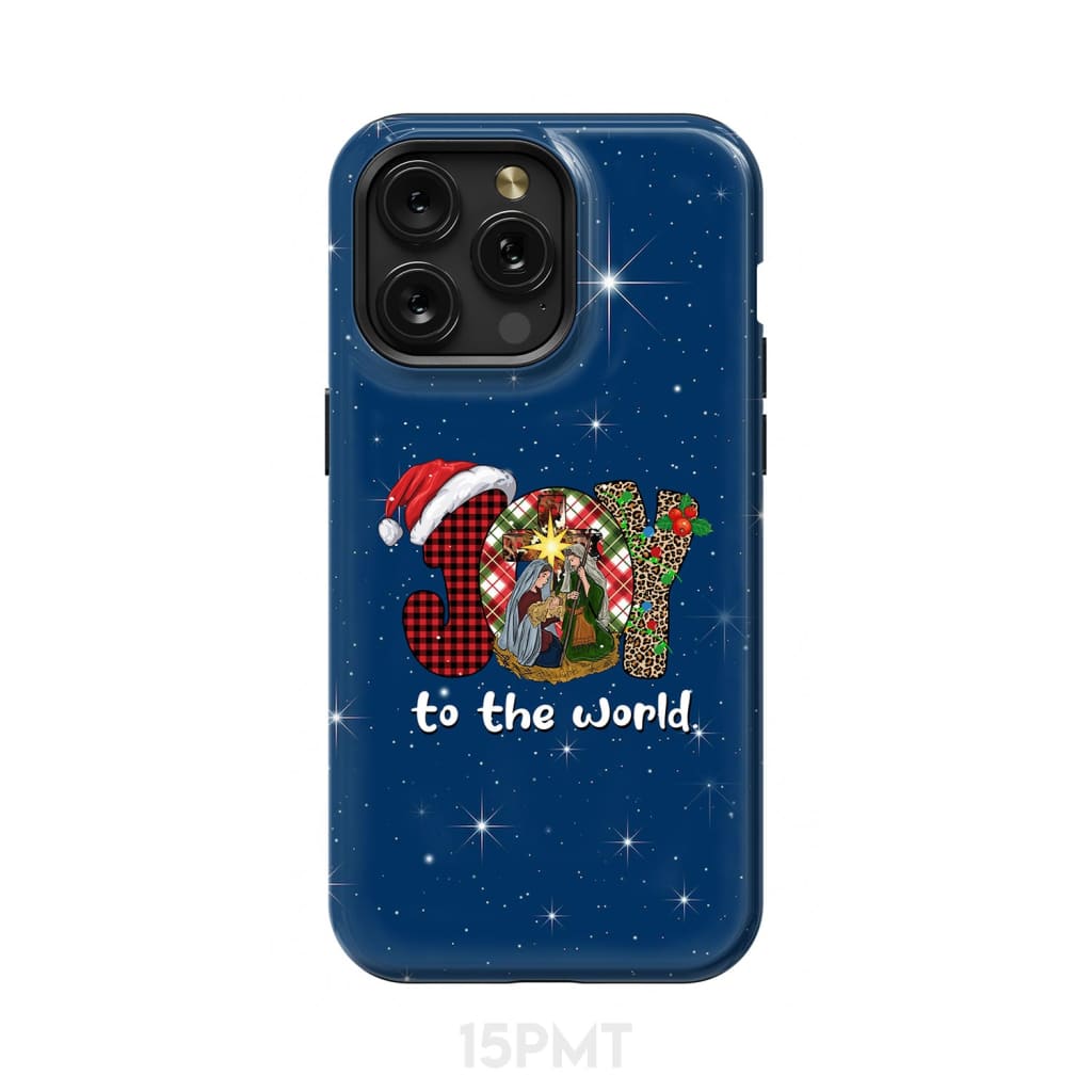 Joy to the world Buffalo plaid leopard phone case iPhone 15 Pro Max / Tough