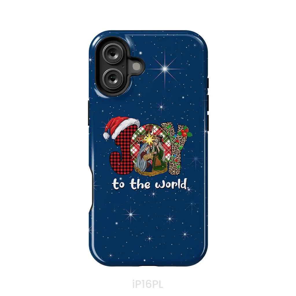 Joy to the world Buffalo plaid leopard phone case iPhone 16 Plus / Tough Case