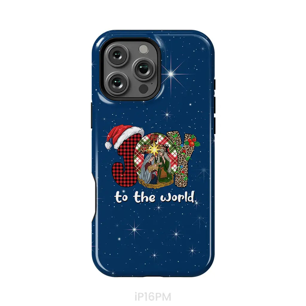 Joy to the world Buffalo plaid leopard phone case iPhone 16 Pro Max / Tough Case