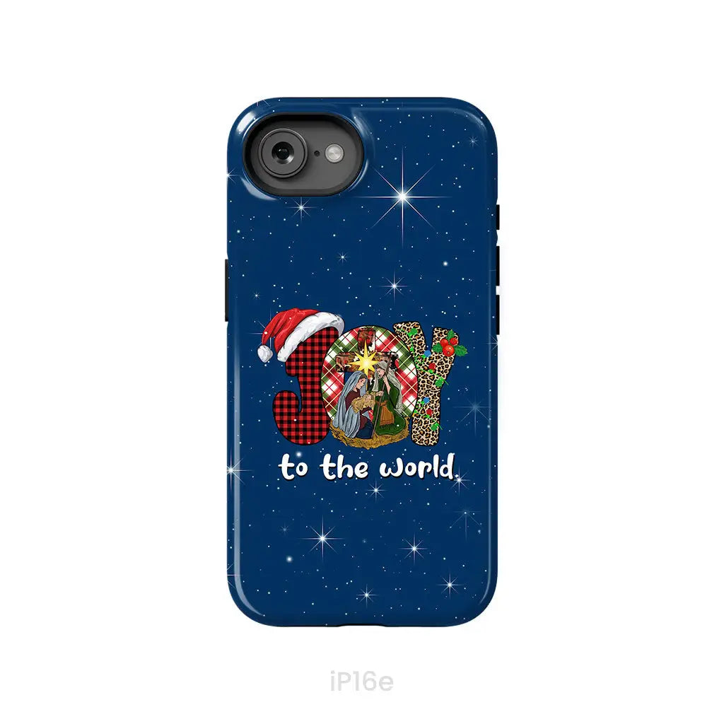 Joy to the world Buffalo plaid leopard phone case iPhone 16e / Tough Case