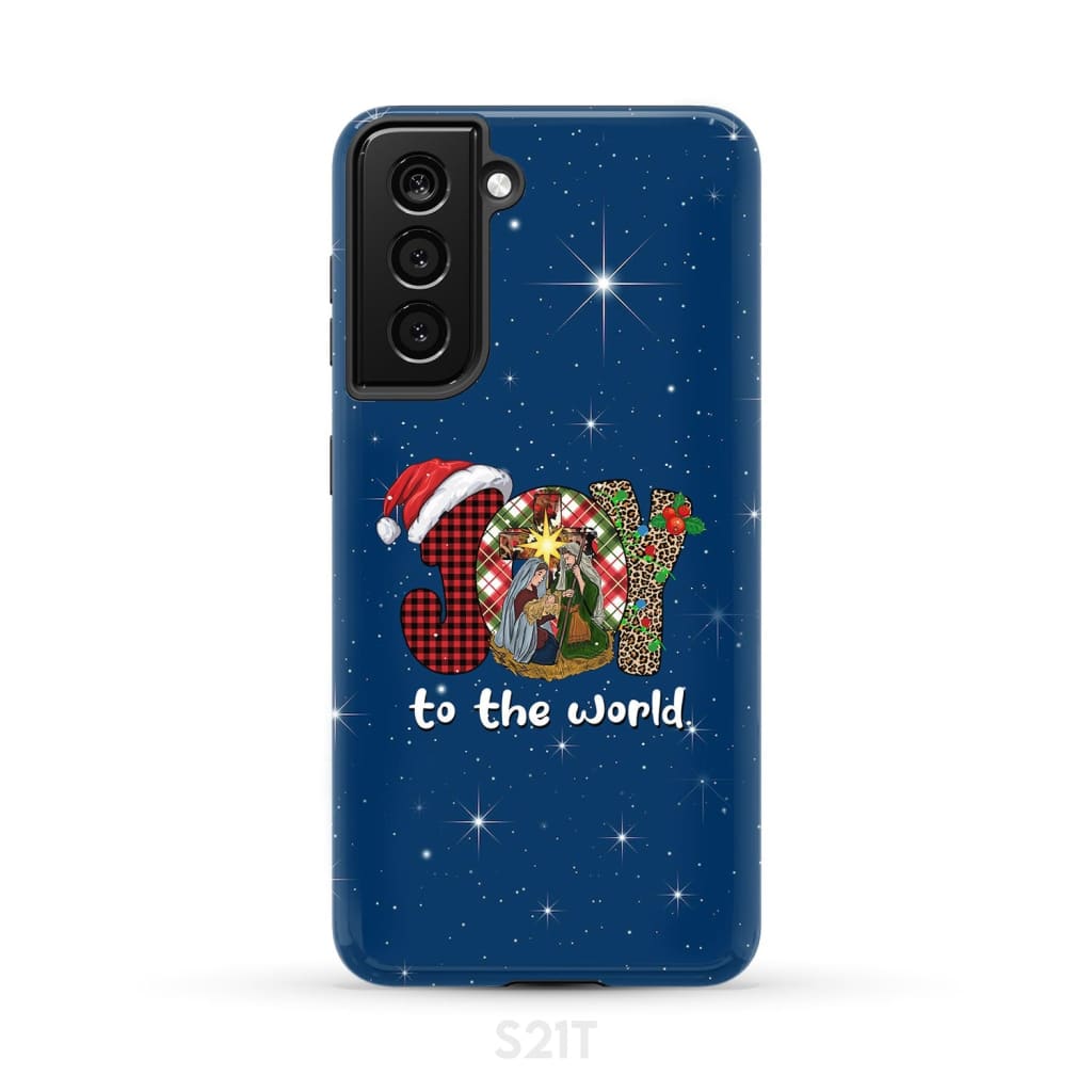 Joy to the world Buffalo plaid leopard phone case Samsung Galaxy S21 (Not for FE) / Tough