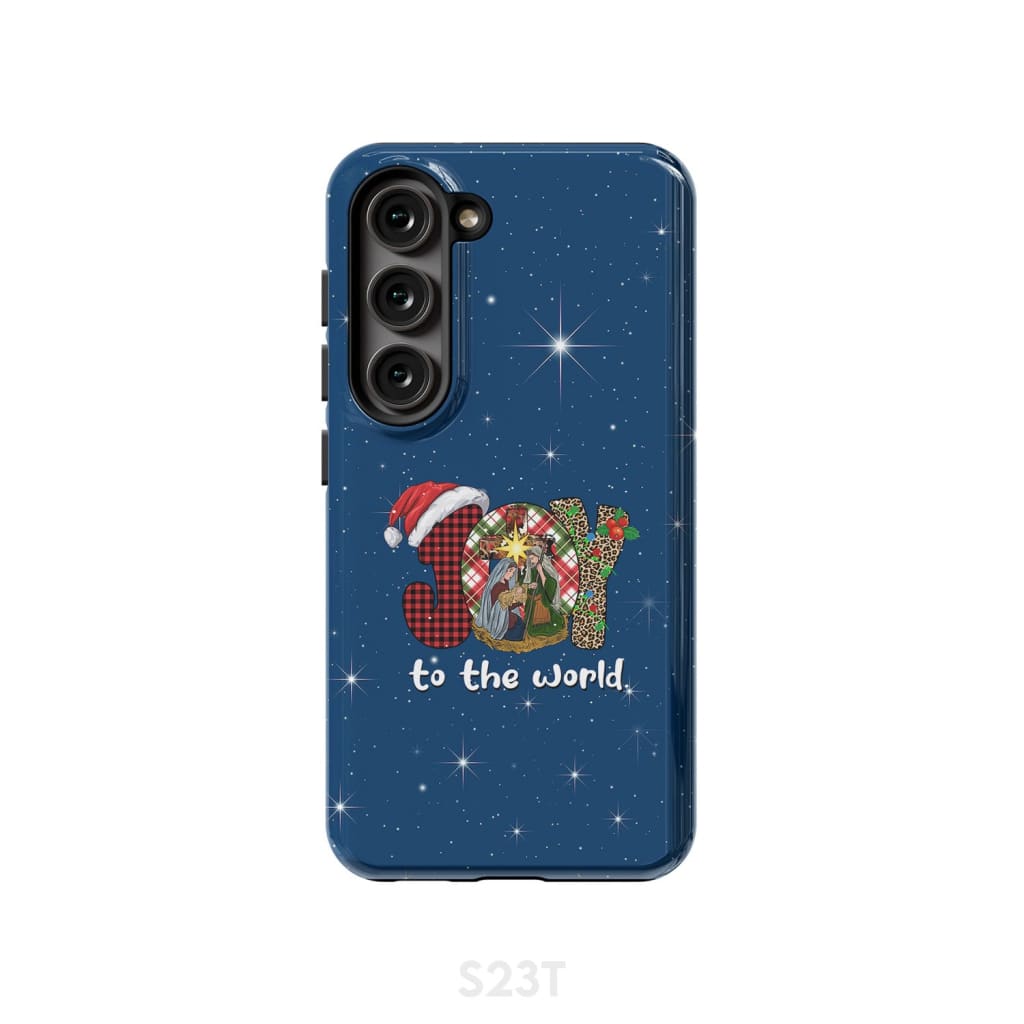 Joy to the world Buffalo plaid leopard phone case Samsung Galaxy S23 (Not for FE) / Tough