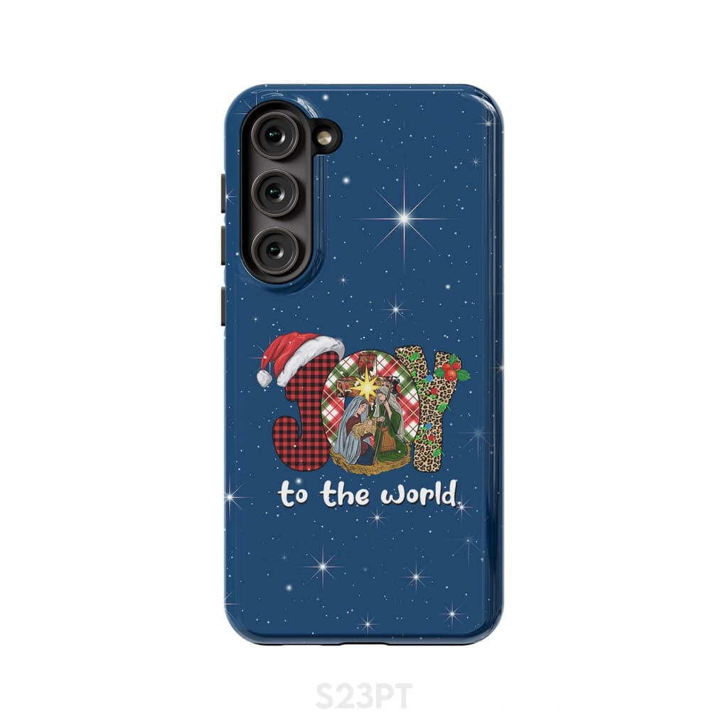 Joy to the world Buffalo plaid leopard phone case Samsung Galaxy S23 Plus / Tough