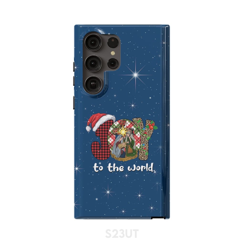 Joy to the world Buffalo plaid leopard phone case Samsung Galaxy S23 Ultra / Tough