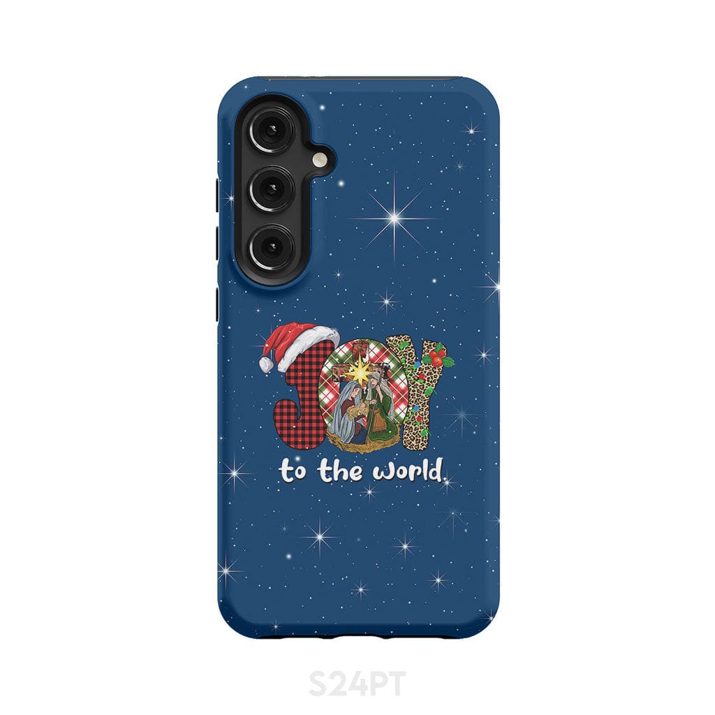 Joy to the world Buffalo plaid leopard phone case Samsung Galaxy S24 Plus / Tough