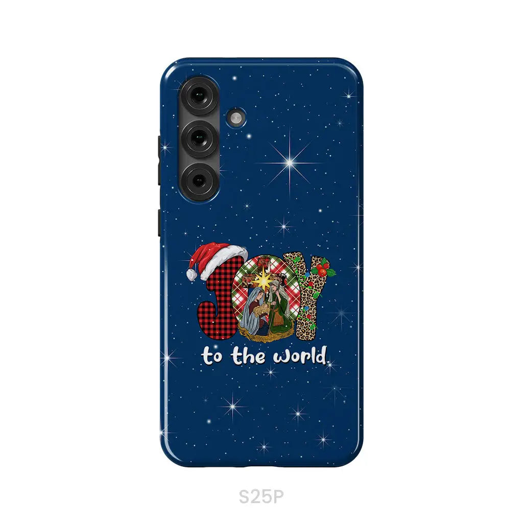 Joy to the world Buffalo plaid leopard phone case Samsung Galaxy S25 Plus / Tough Case