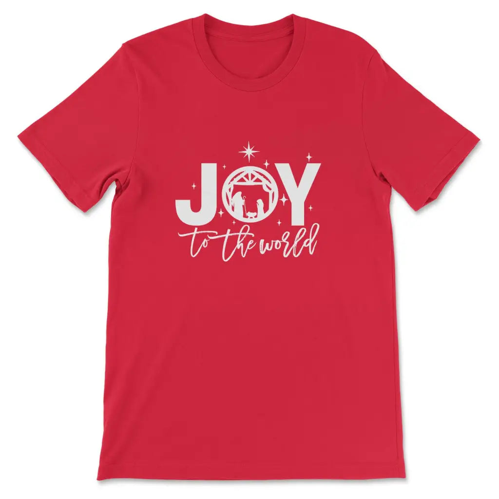 Joy to the world Christmas t-shirt - Christian Christmas gifts Red / S