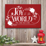 Joy To The World The Lord Has Come Christmas Wall Art Canvas Red / 12’’ x 8’’