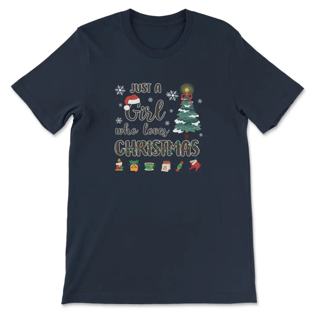 Just a girl who loves Christmas t-shirt Navy / S