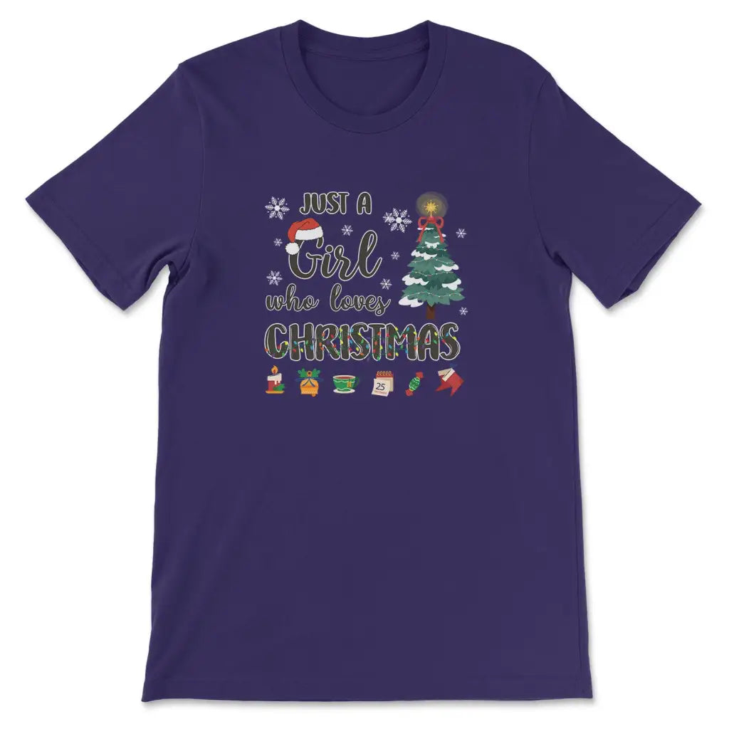 Just a girl who loves Christmas t-shirt Team Purple / S