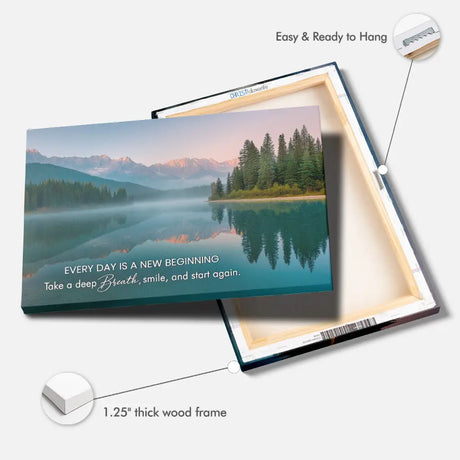 Just Breathe Every Day Is A New Beginning Wall Art Canvas Print