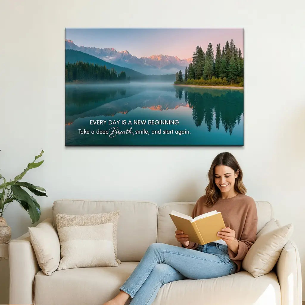 Just Breathe Every Day Is A New Beginning Wall Art Canvas Print