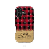 Just Breathe Red Black Buffalo phone case iPhone 16 / Tough Case