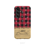 Just Breathe Red Black Buffalo phone case Samsung Galaxy S24 / Tough