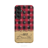 Just Breathe Red Black Buffalo phone case Samsung Galaxy S24 Plus / Tough
