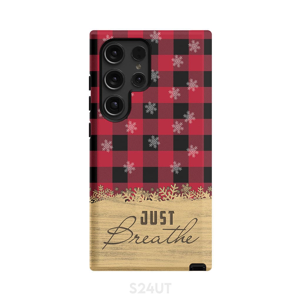 Just Breathe Red Black Buffalo phone case Samsung Galaxy S24 Ultra / Tough
