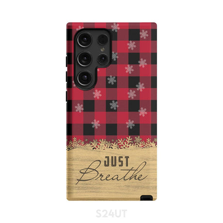 Just Breathe Red Black Buffalo phone case Samsung Galaxy S24 Ultra / Tough