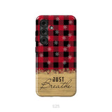 Just Breathe Red Black Buffalo phone case Samsung Galaxy S25 / Tough Case