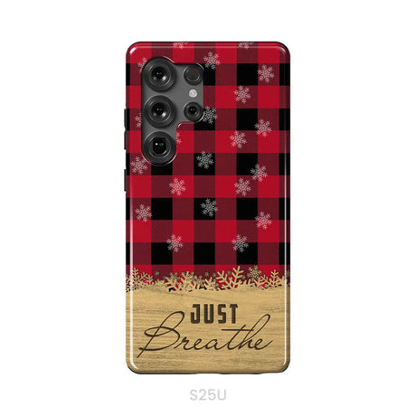 Just Breathe Red Black Buffalo phone case Samsung Galaxy S25 Ultra / Tough Case