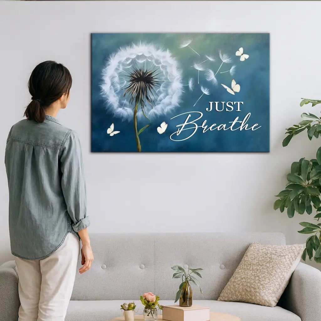 Christian artwork with peaceful reminder to trust God, perfect gift for comfort and spiritual strength.