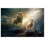 Lamb is bold because Lion is near, The Lion Lamb, wall art canvas