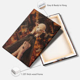 Lamb of God on the Cross with Jesus’ Pierced Feet - Christian Canvas Wall Art
