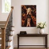 Lamb of God on the Cross with Jesus’ Pierced Feet - Christian Canvas Wall Art