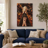 Lamb of God on the Cross with Jesus’ Pierced Feet - Christian Canvas Wall Art