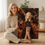 Lamb of God on the Cross with Jesus’ Pierced Feet - Christian Canvas Wall Art