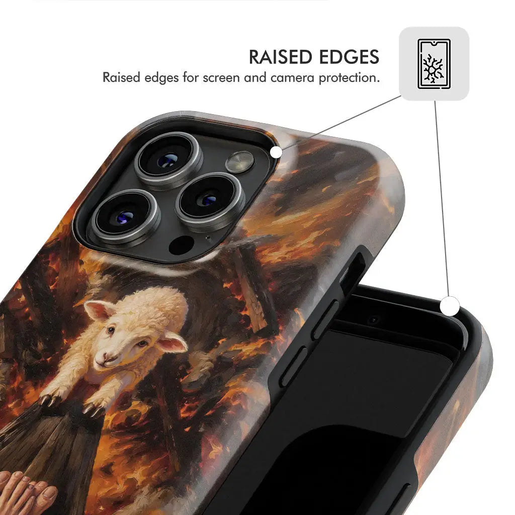 Lamb of God on the Cross with Jesus’ Pierced Feet - Christian Phone Case