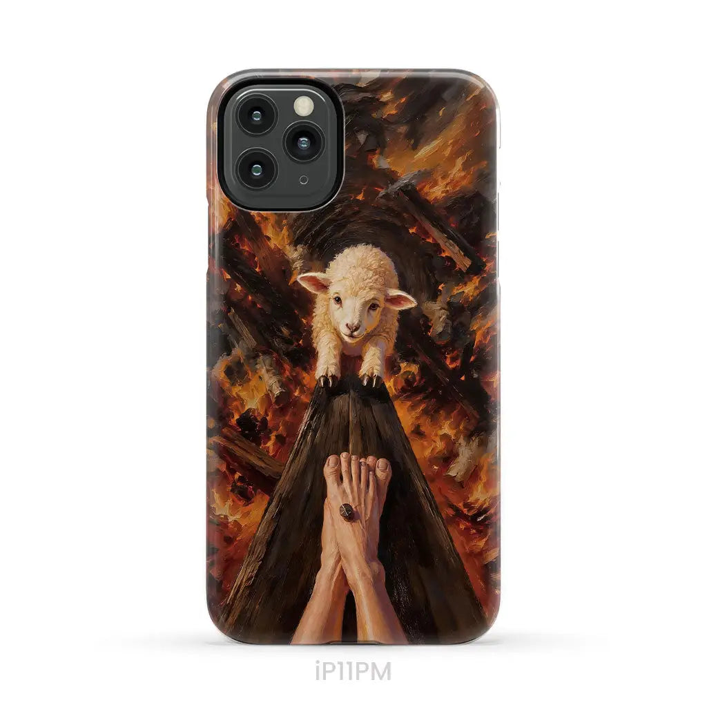 Lamb of God on the Cross with Jesus’ Pierced Feet - Christian Phone Case iPhone 11 Pro Max / Tough Case