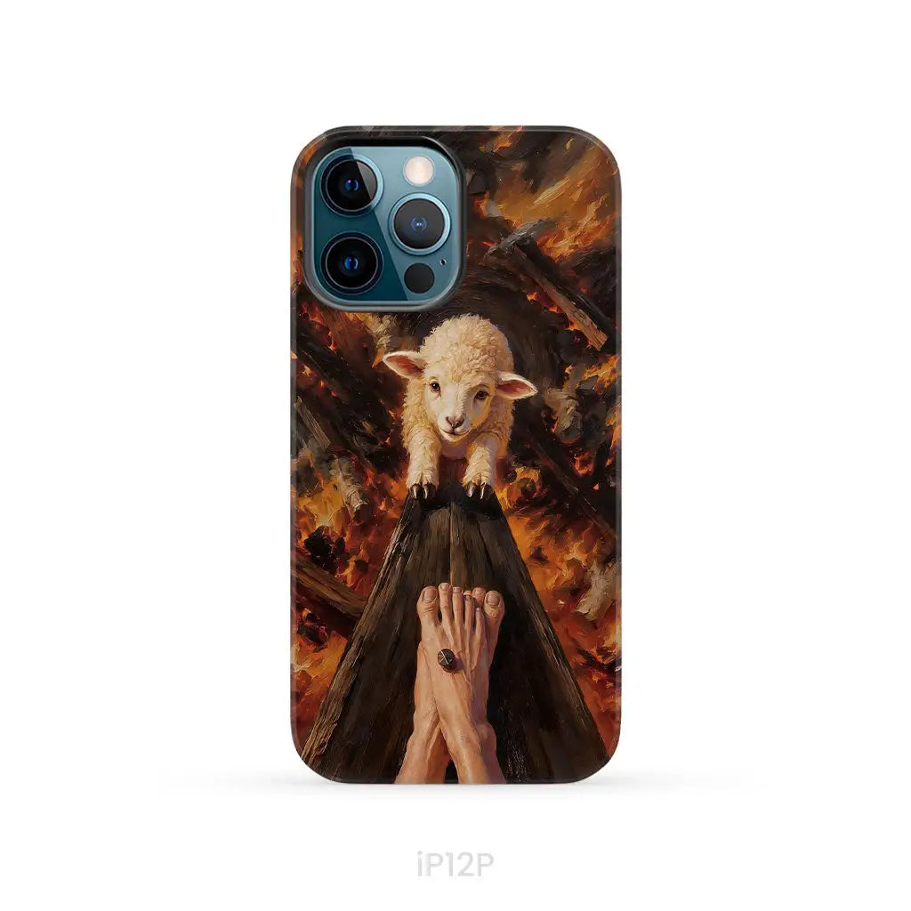 Lamb of God on the Cross with Jesus’ Pierced Feet - Christian Phone Case iPhone 12 Pro / Tough Case