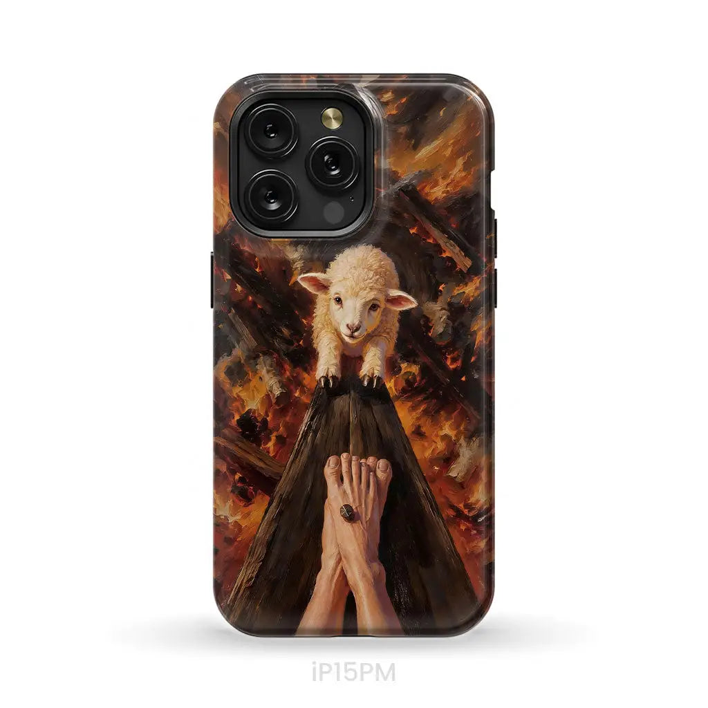Lamb of God on the Cross with Jesus’ Pierced Feet - Christian Phone Case iPhone 15 Pro Max / Tough Case