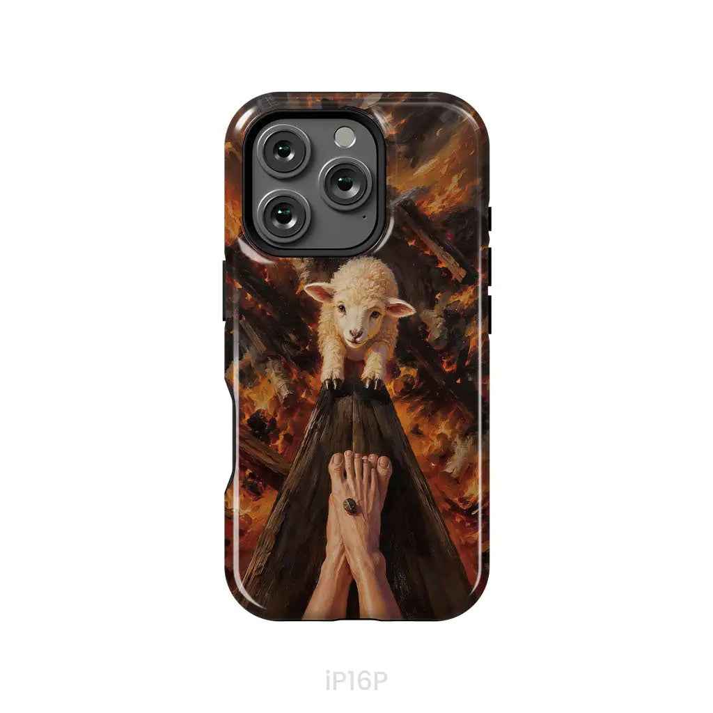 Lamb of God on the Cross with Jesus’ Pierced Feet - Christian Phone Case iPhone 16 Pro / Tough Case