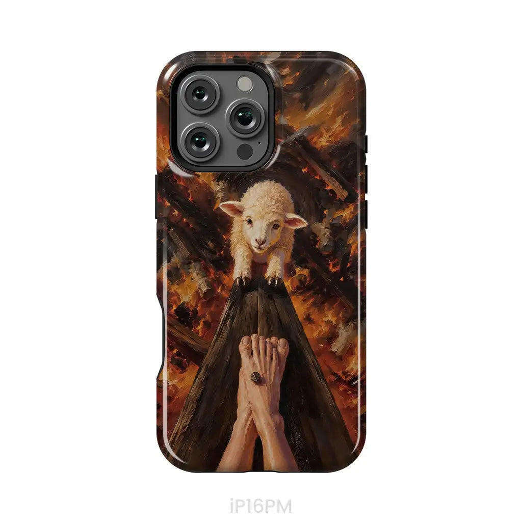 Lamb of God on the Cross with Jesus’ Pierced Feet - Christian Phone Case iPhone 16 Pro Max / Tough Case