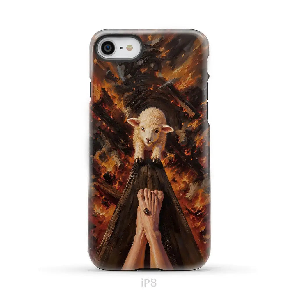 Lamb of God on the Cross with Jesus’ Pierced Feet - Christian Phone Case iPhone 8 / Tough Case