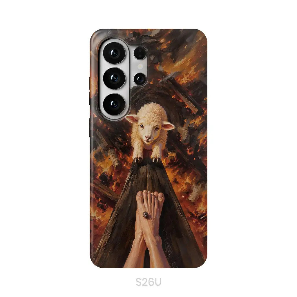 Lamb of God on the Cross with Jesus’ Pierced Feet - Christian Phone Case Samsung Galaxy S26 Ultra / Tough Case