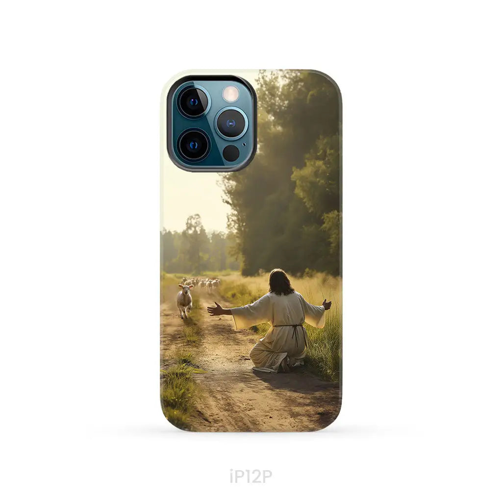 Lamb Runs to Jesus Phone Case iPhone 12 Pro / Tough Case