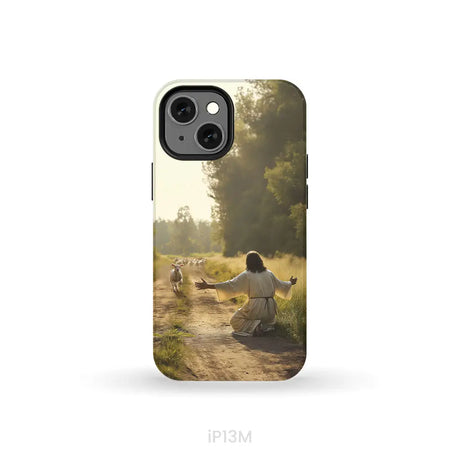 Lamb Runs to Jesus Phone Case iPhone 13 Mini / Tough Case