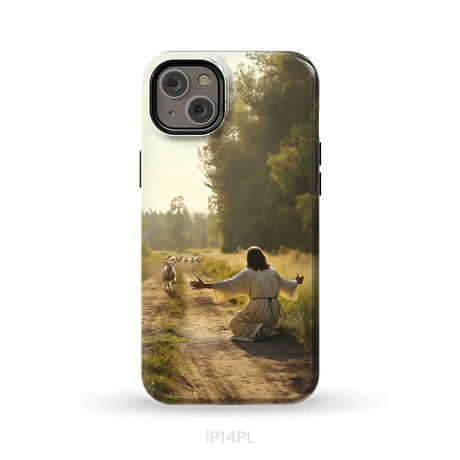 Lamb Runs to Jesus Phone Case iPhone 14 Plus / Tough Case