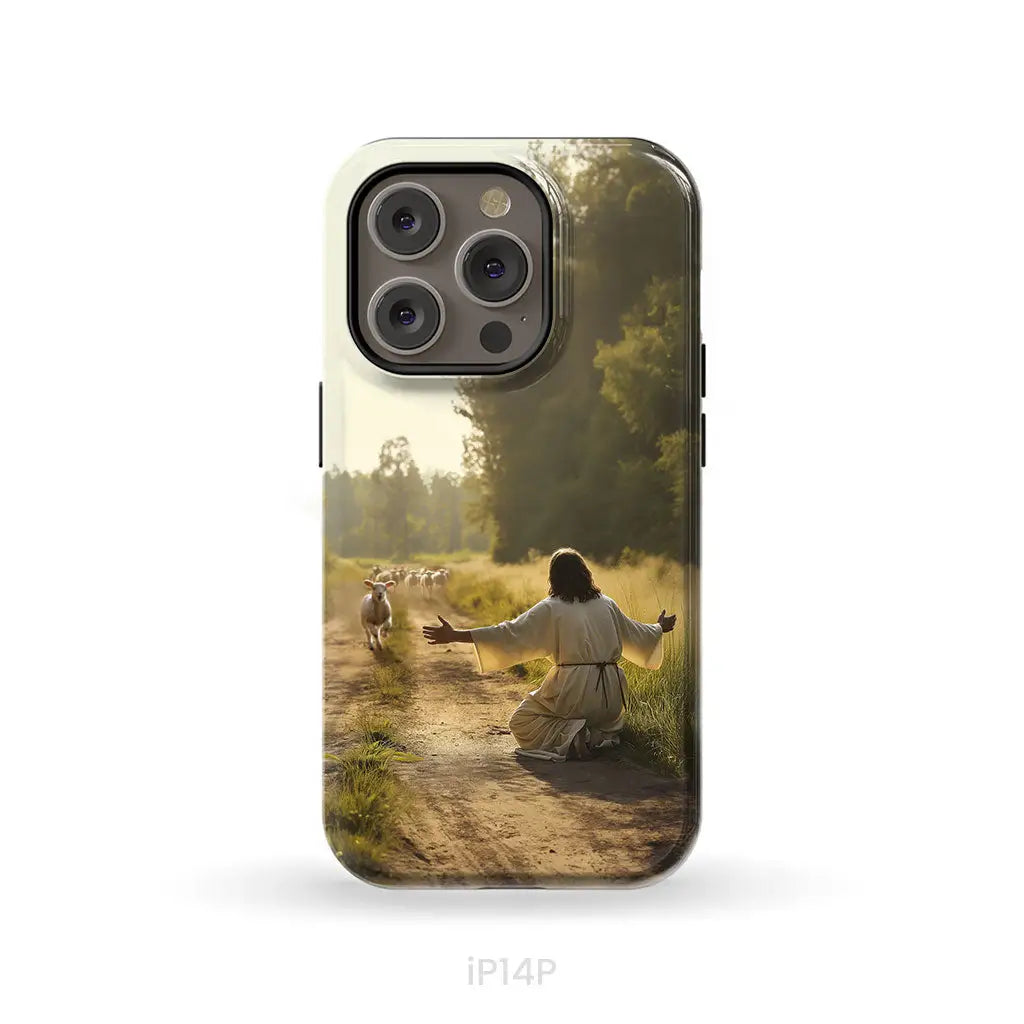 Lamb Runs to Jesus Phone Case iPhone 14 Pro / Tough Case