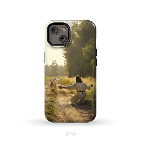 Lamb Runs to Jesus Phone Case iPhone 14 / Tough Case